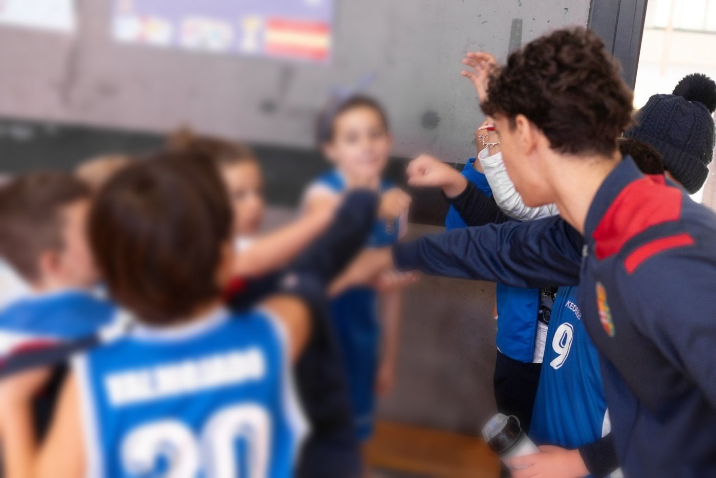 Fist bump with the team